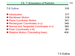 Kinematics of Particles