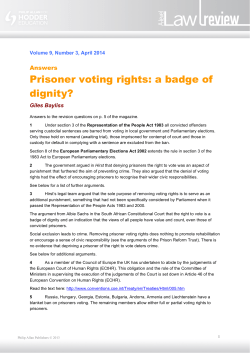 Answers: Prisoner voting rights