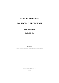 PUBLIC OPINION ON SOCIAL PROBLEMS