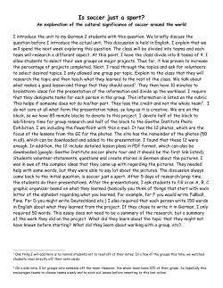 Is soccer just a sport?