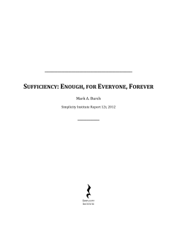 Sufficiency: Enough, For Everyone, Forever
