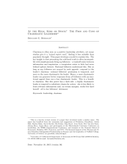 At the Helm, Kirk or Spock? The Pros and Cons of Charismatic