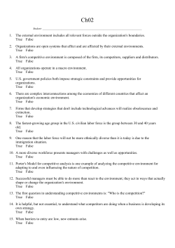 1. The external environment includes all relevant forces outside the
