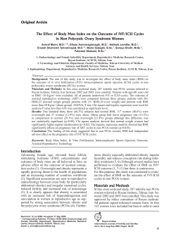 The Effect of Body Mass Index on the Outcome of IVF/ICSI Cycles in