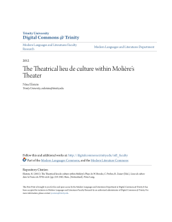 The Theatrical lieu de culture within Molière`s Theater