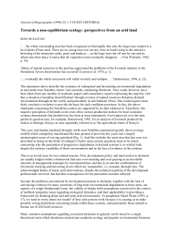 Towards a non-equilibrium ecology: perspectives