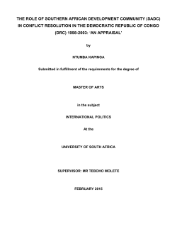 the role of southern african development community (sadc) in