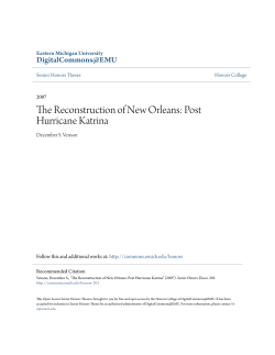 The Reconstruction of New Orleans: Post Hurricane Katrina