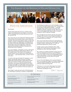 August 2011 newsletter - Embassy of the Republic of Poland in