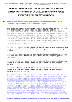 Best Bets For Babies Time Saving Trouble Saving Money Saving