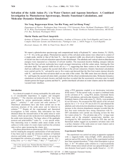 Solvation of the Azide Anion (N3 ) - Chemistry Department at Brown