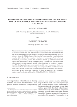 Preferences as Human Capital - Taloustieteellinen Yhdistys