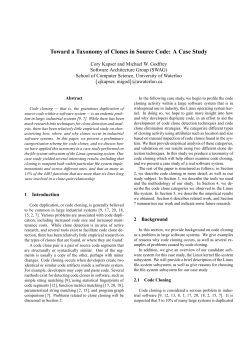 Toward a Taxonomy of Clones in Source Code: A Case Study