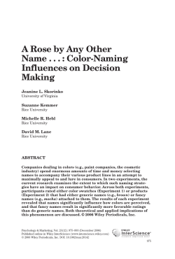 A Rose by Any Other Name . . . : Color-Naming Influences