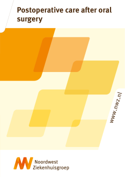 Postoperative care after oral surgery