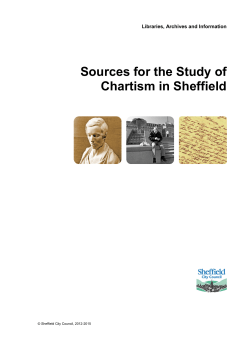 Sources for the study of Chartism in Sheffield