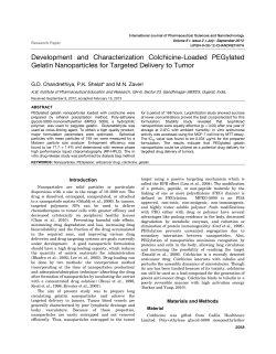 Development and Characterization Colchicine-Loaded
