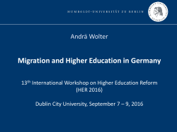 Migration and Higher Education in Germany