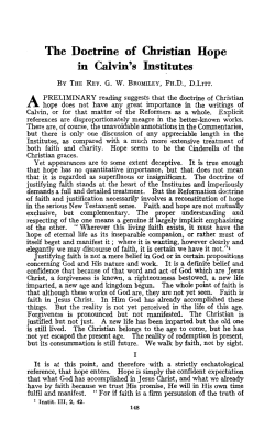 The Doctrine of Christian Hope in Calvin`s Institutes