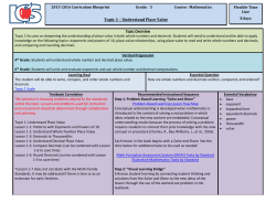 Topic 1 &ndash; Understand Place Value