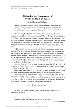 Points on the Unit Sphere - American Mathematical Society