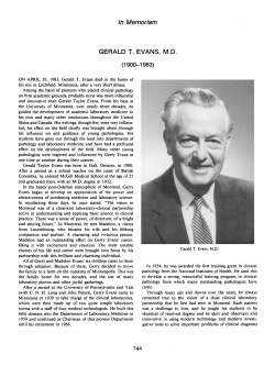 In Memoriam GERALD T. EVANS, MD - American Journal of Clinical
