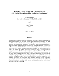 Do Recent Latino Immigrants Compete for Jobs with Native