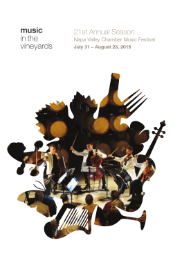 21st Annual Season - Music in the Vineyards