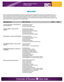 minor in literature - University of Houston