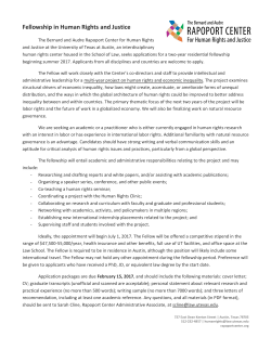 Fellowship in Human Rights and Justice