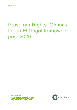 Prosumer Rights: Options for an EU legal