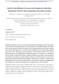 Label-free identification of non-activated lymphocytes