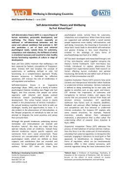 Self-determination Theory and Wellbeing