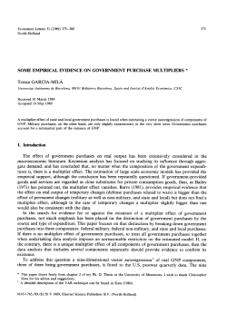 SOME EMPIRICAL EVIDENCE ON GOVERNMENT PURCHASE