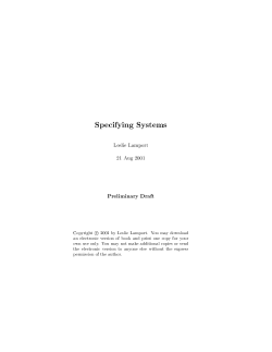 Specifying Systems