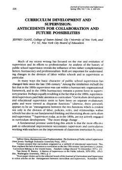 Curriculum Development and Supervision