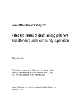 Rates and causes of death among prisoners and offenders under