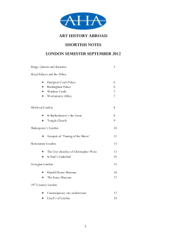 ART HISTORY ABROAD SHORTISH NOTES LONDON SEMESTER
