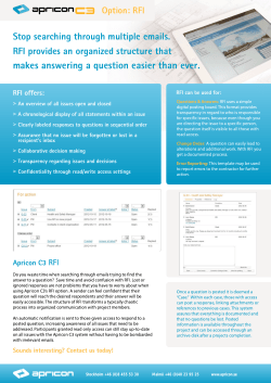 RFI - Apricon