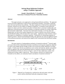 Solving Beam Deflection Problems using a Tradition Approach