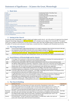 Statement of Significance &ndash; St James the Great, Westerleigh