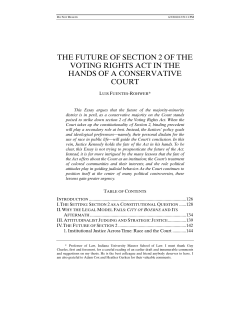 The Future of Section 2 of the Voting Rights Act in the Hands of a