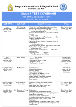 Grade 7 TEST COVERAGE