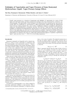 Enthalpies of Vaporization and Vapor Pressures
