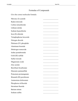 Formulas of Compounds