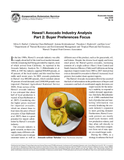 Hawai`i Avocado Industry Analysis Part 2: Buyer Preferences