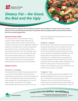 Dietary Fat The Good The Bad and The Ugly (Dietitians of Canada).