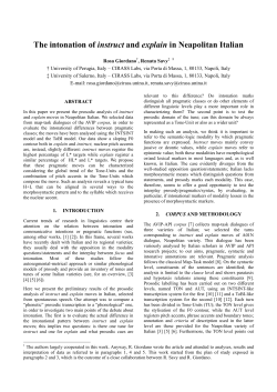 The intonation of instruct and explain in Neapolitan