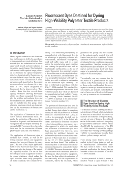 Fluorescent Dyes Destined for Dyeing High