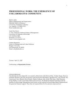 PROFESSIONAL WORK: THE EMERGENCE OF COLLABORATIVE